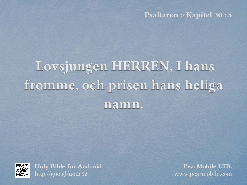 Psaltaren, Kapitel 30:5